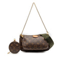 Louis Vuitton Brown Pvc Leather Handbag Pochette Shoulder Bag