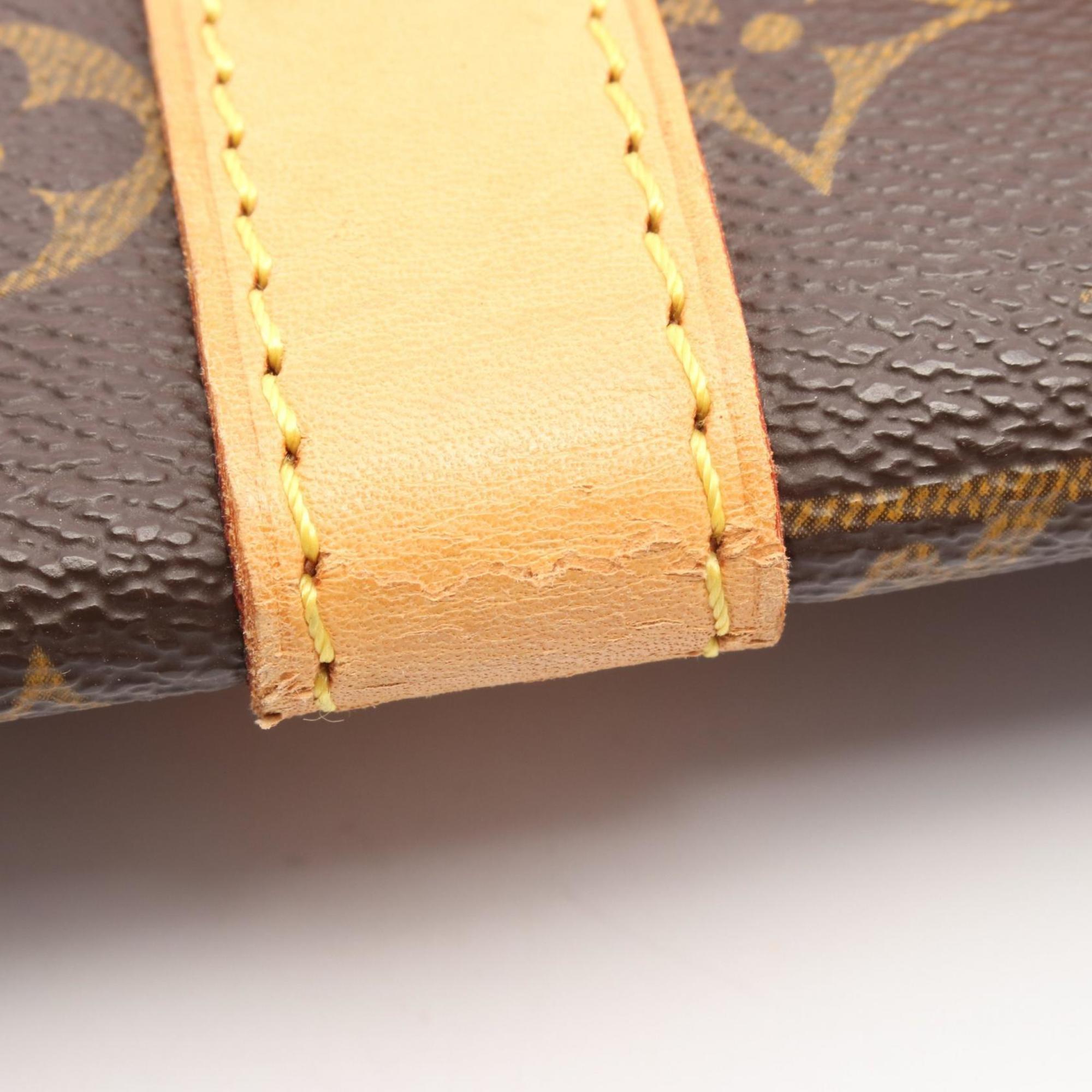 Louis Vuitton Brown Coated Canvas Leather Boston Bag