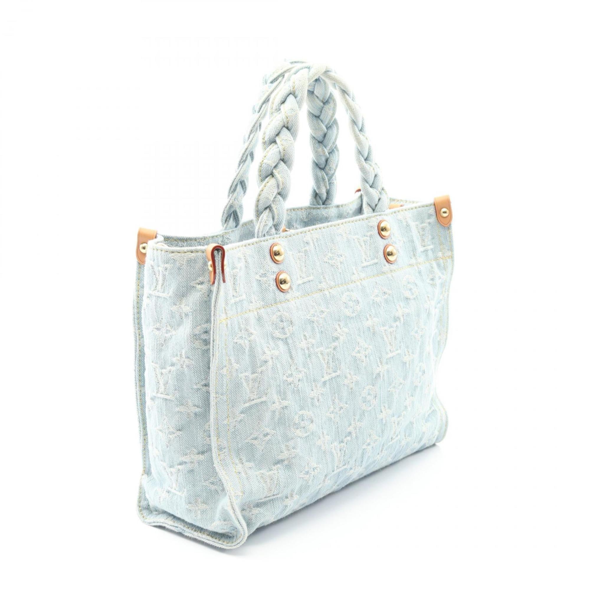 Louis Vuitton Blue Denim Leather Handbag