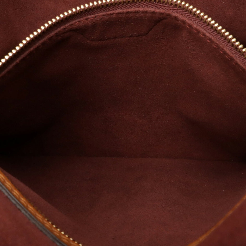 Louis Vuitton Bordeaux Brown White Jacquard Leather Pouch Shoulder Bag Tote Bag
