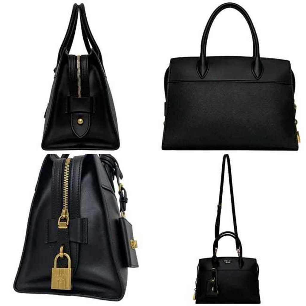 Prada Black Nero Leather Handbag Shoulder Bag
