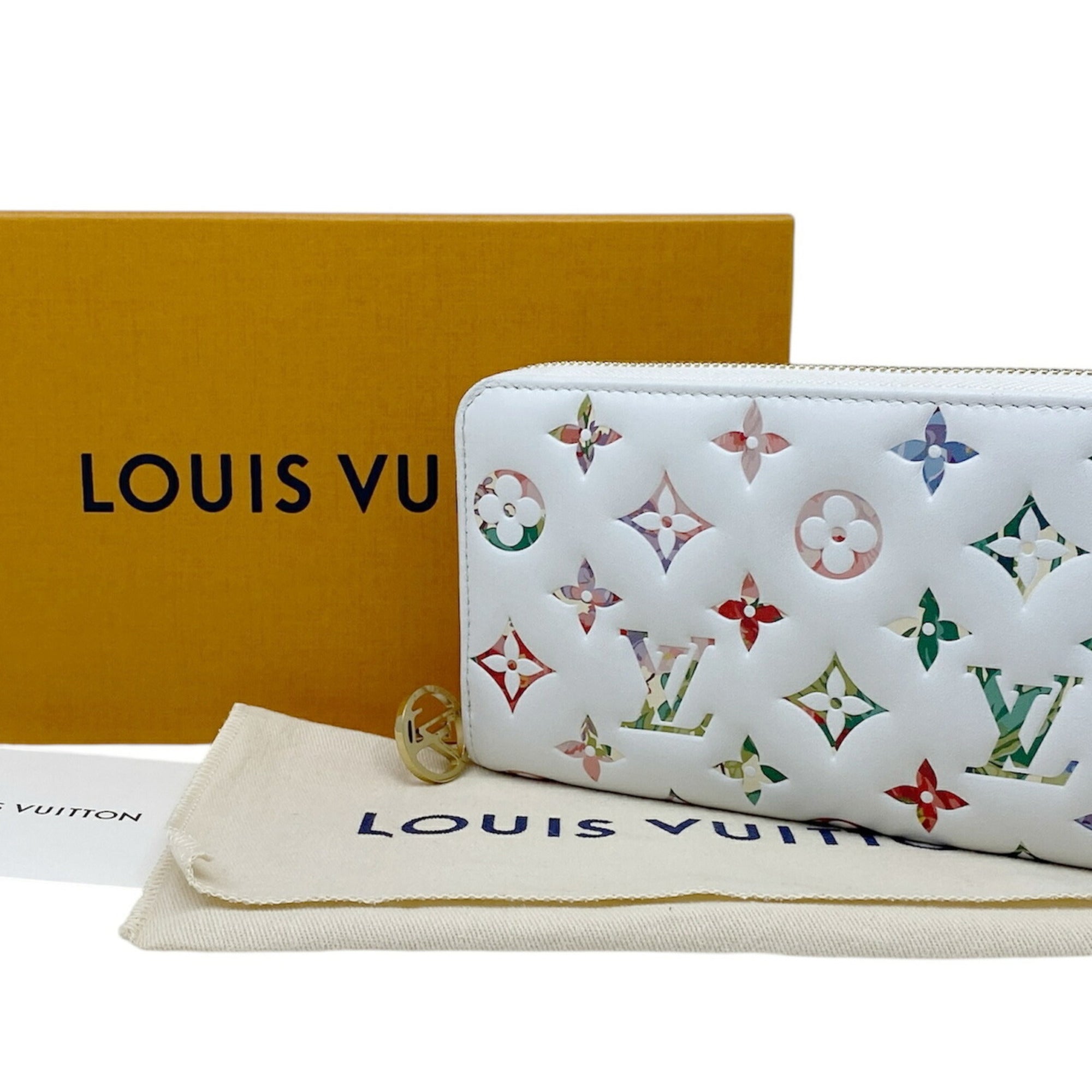 Louis Vuitton Multi-Color White Leather Long Wallet