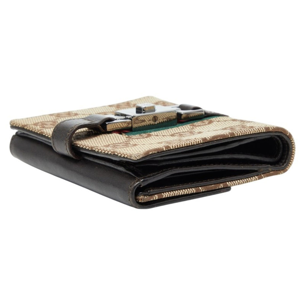 Gucci Beige Multi-Color Canvas Leather Wallet (Bi-Fold) (Pre-Owned)
