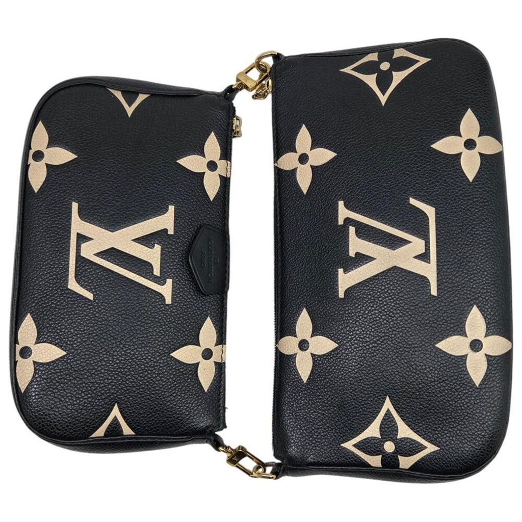 Louis Vuitton Beige Black Monogram Empreinte Pochette Shoulder Bag