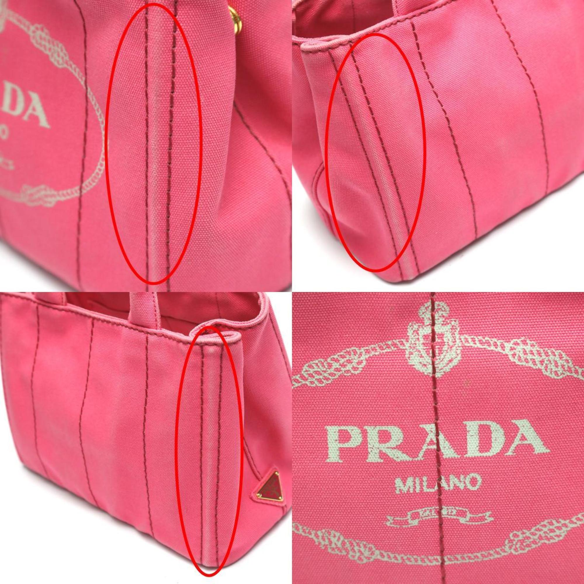 Prada Pink Canvas Tote Bag