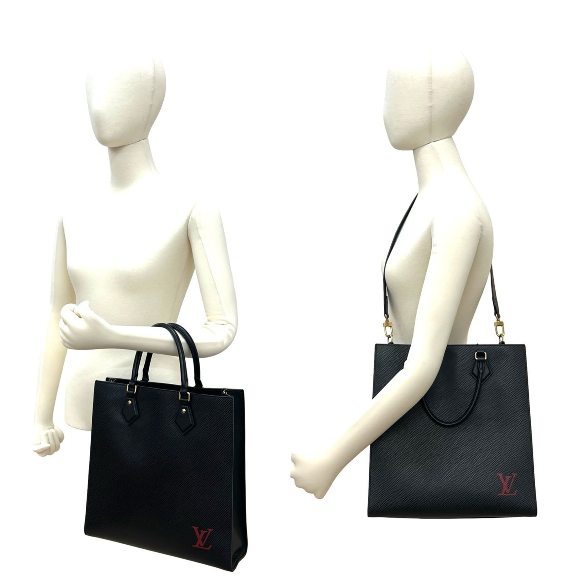 Louis Vuitton Black Epi Leather Handbag Shoulder Bag Tote Bag