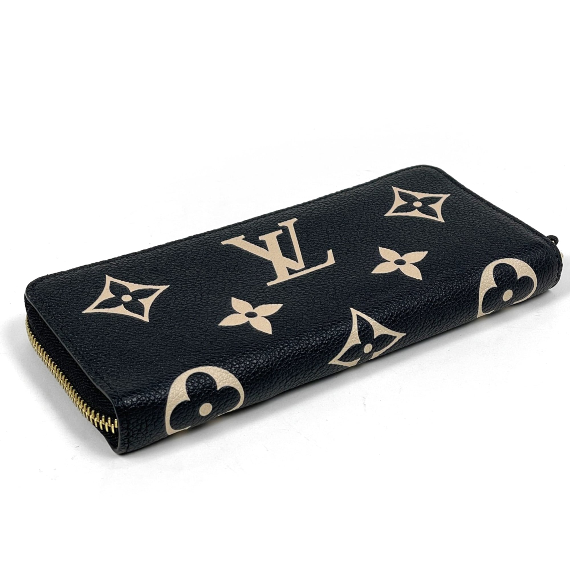 Louis Vuitton Beige Black Monogram Empreinte Long Wallet