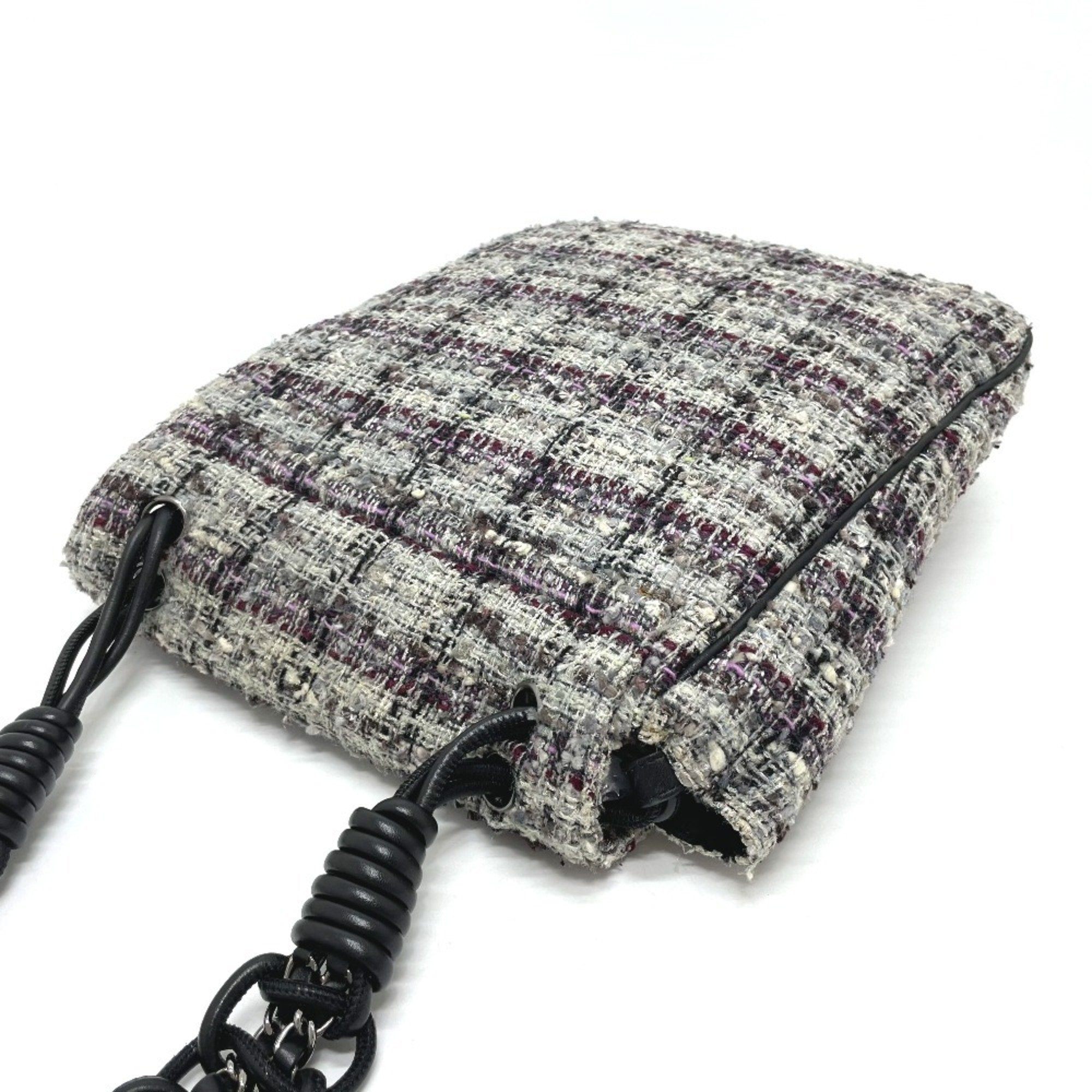 Chanel Gray Tweed Shoulder Bag