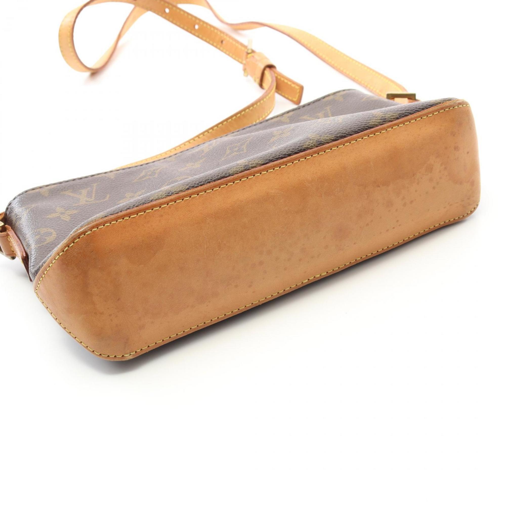 Louis Vuitton Brown Coated Canvas Leather Shoulder Bag