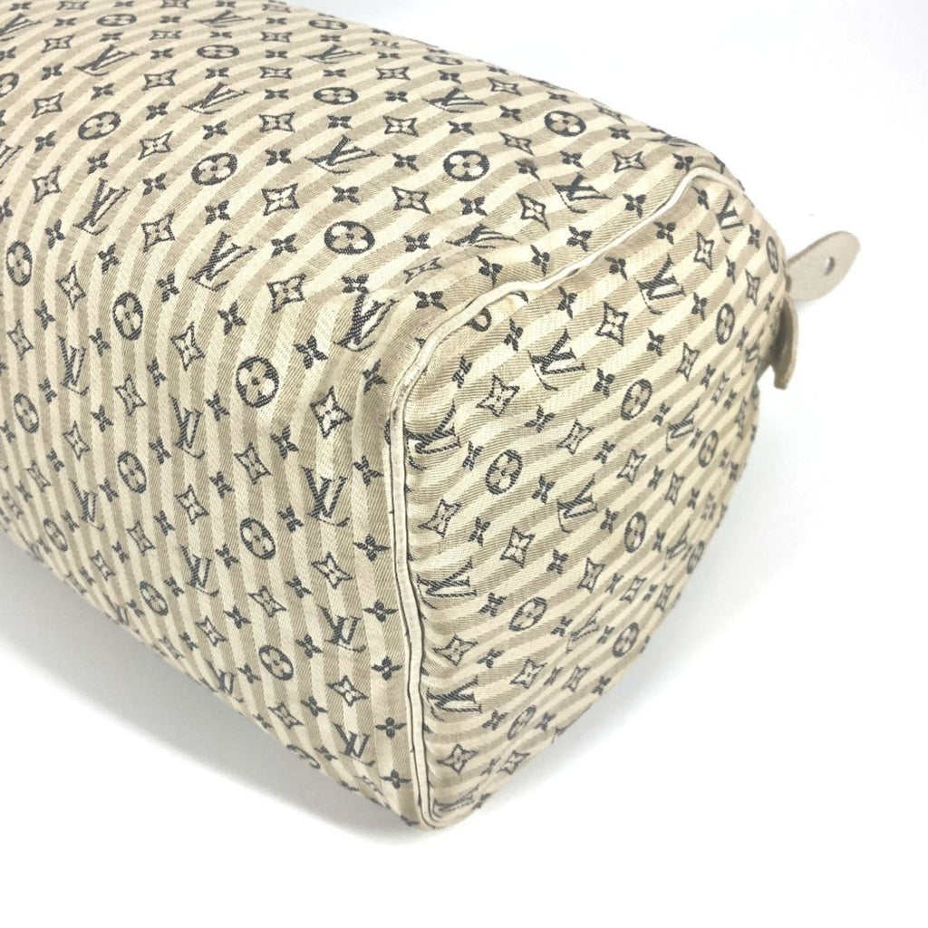 Louis Vuitton Monogram Mini Lin Navy White Monogram Mini Lin Boston Bag Handbag