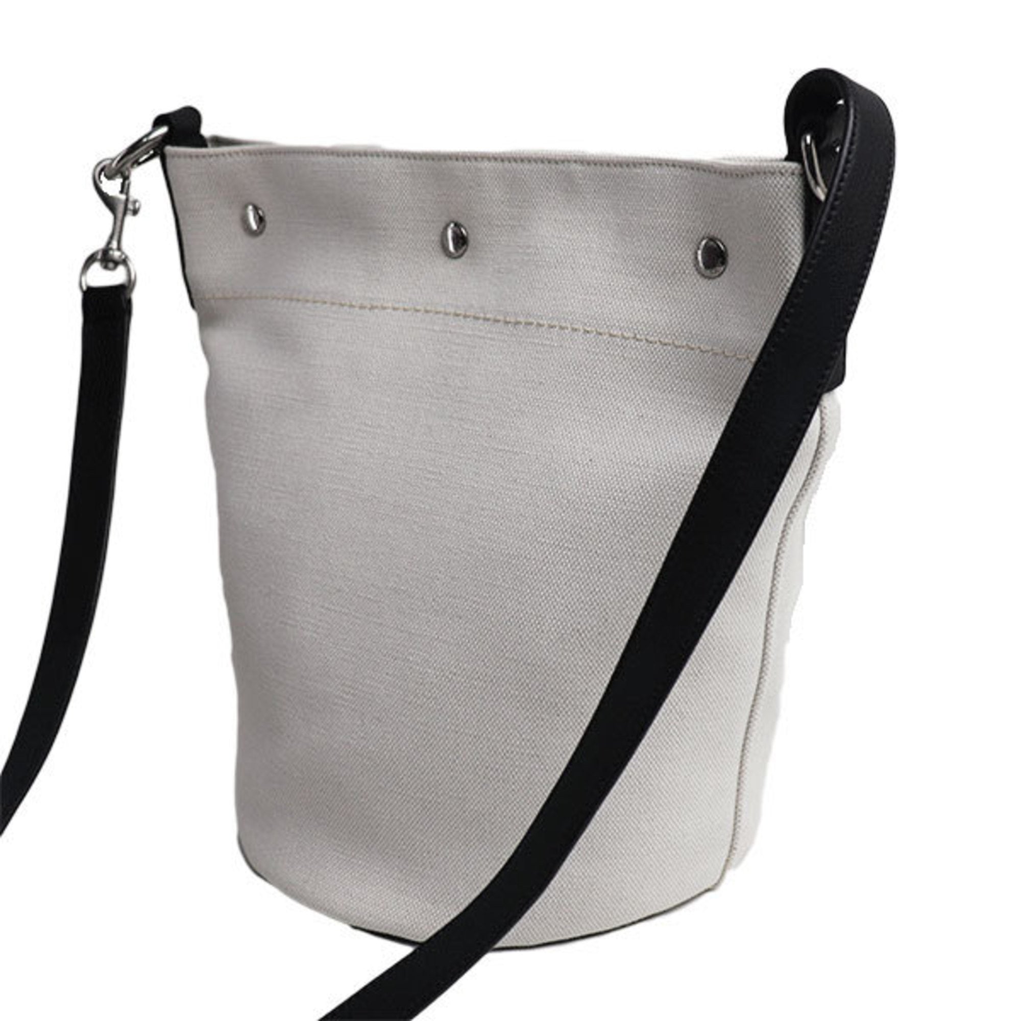 Yves Saint Laurent Black White Canvas Pouch Shoulder Bag (Pre-Owned)