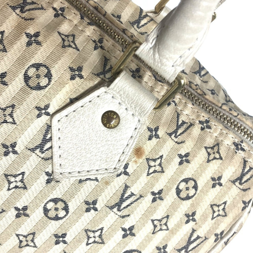Louis Vuitton Monogram Mini Lin Navy White Monogram Mini Lin Boston Bag Handbag