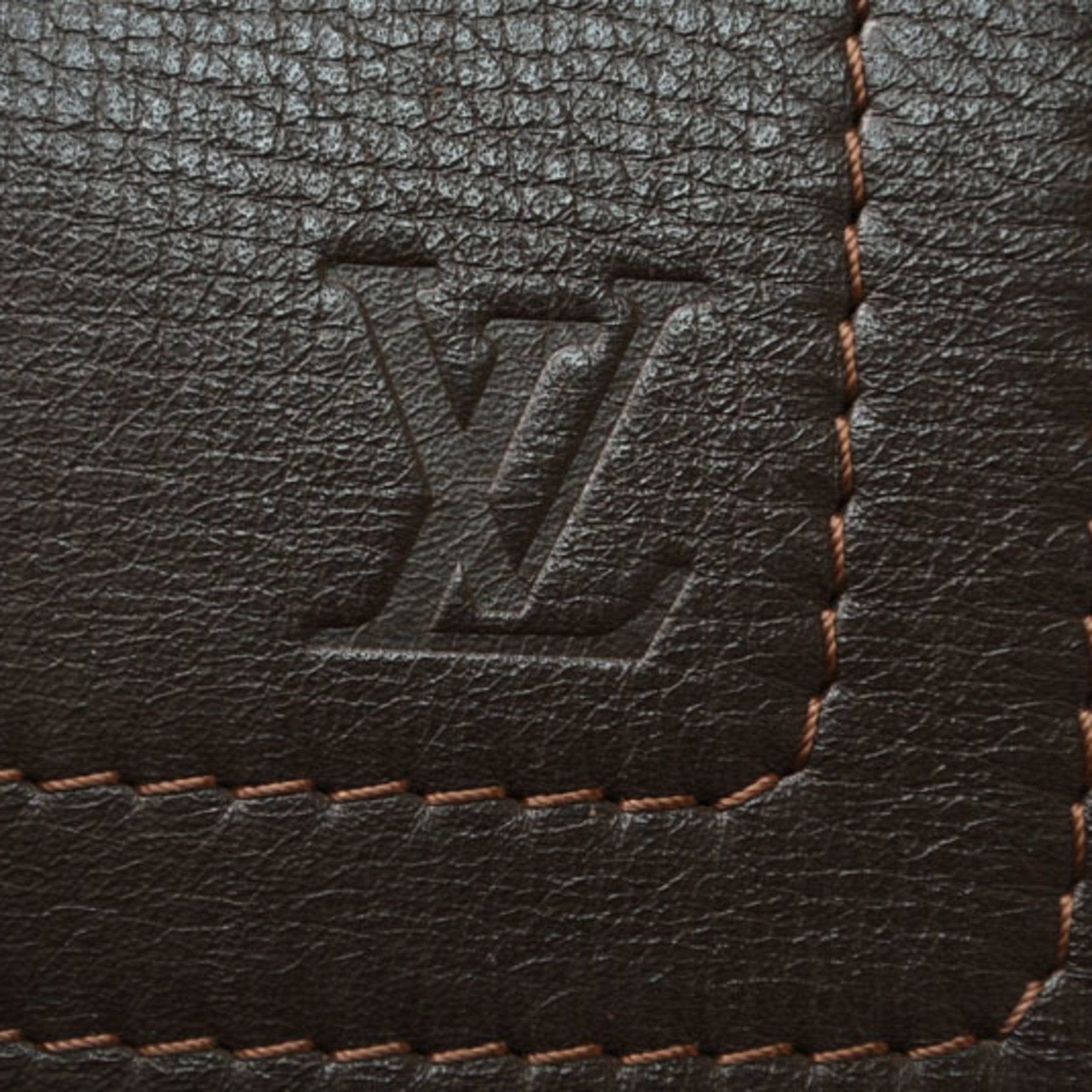 Louis Vuitton Coffee Utah Leather Shoulder Bag
