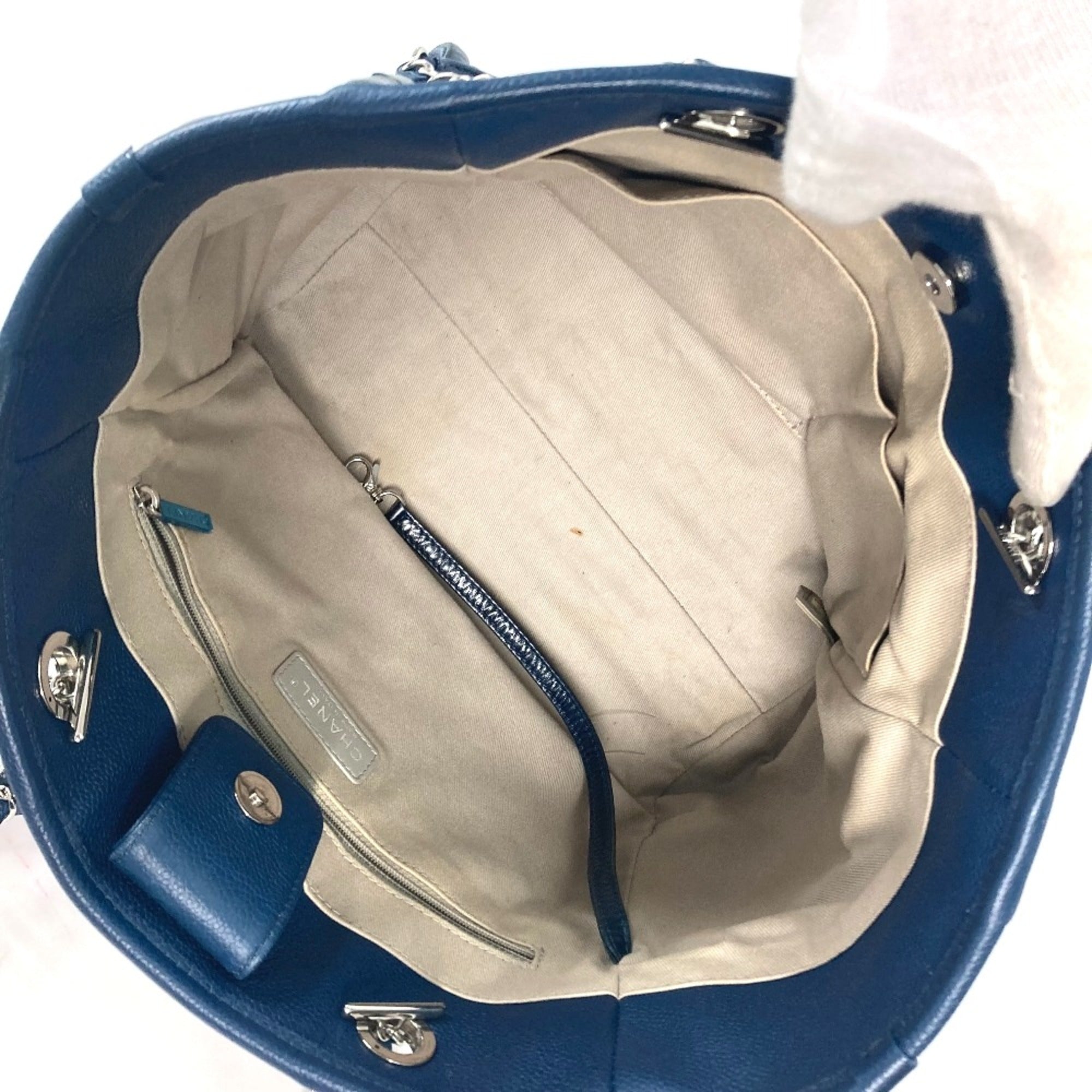 Chanel Navy Leather Shoulder Bag