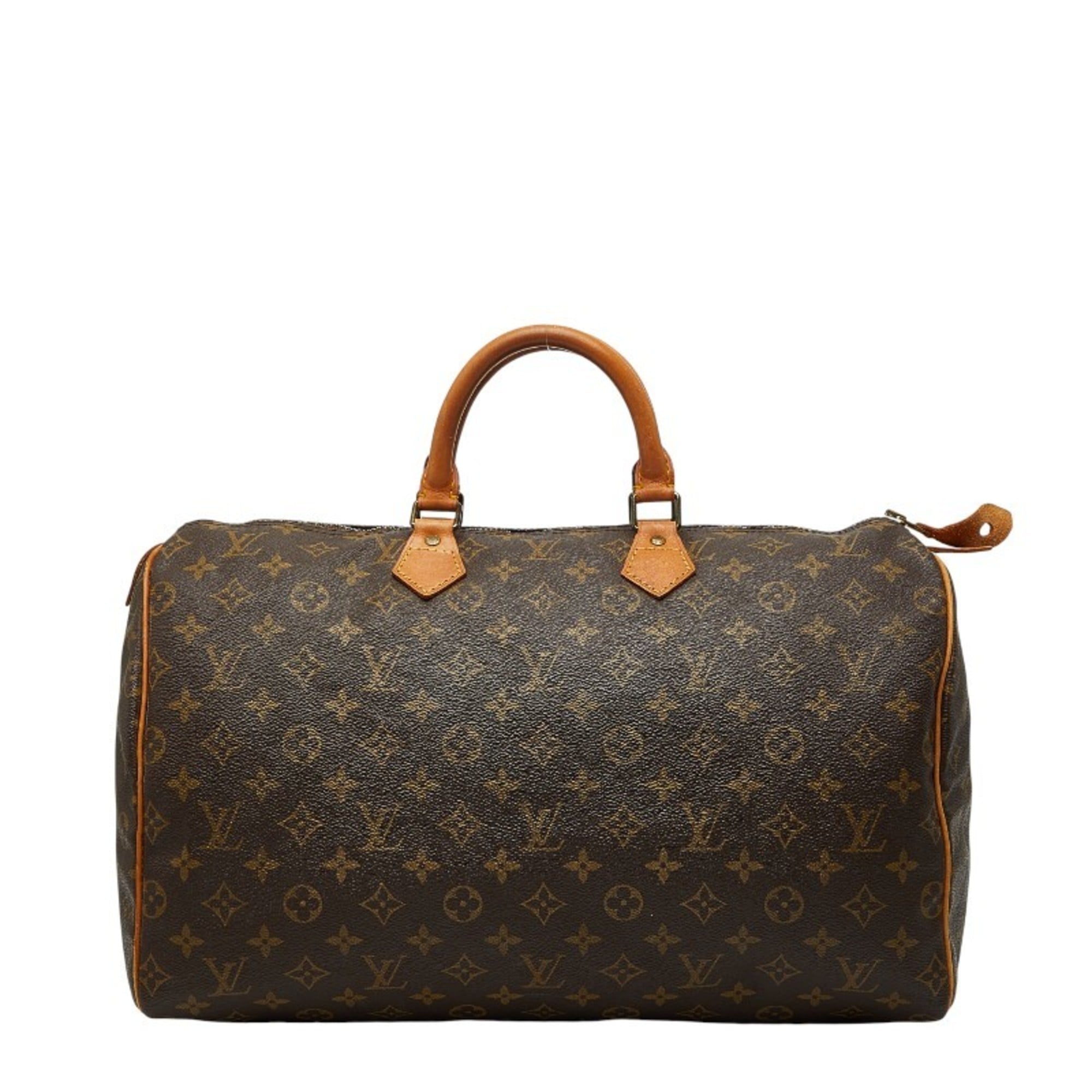 Louis Vuitton Brown Pvc Leather Boston Bag Handbag