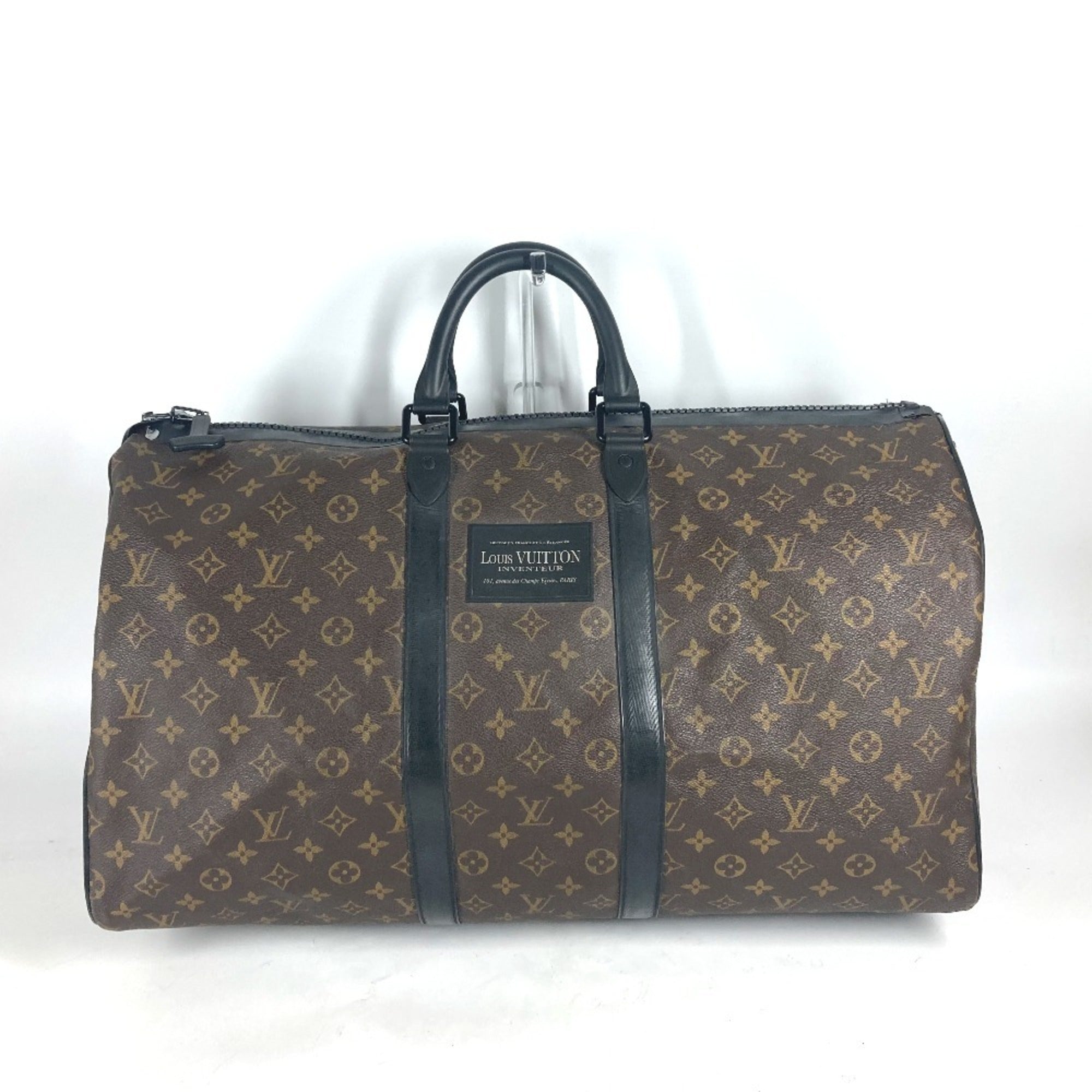 Louis Vuitton Black Brown Monogram Canvas Boston Bag