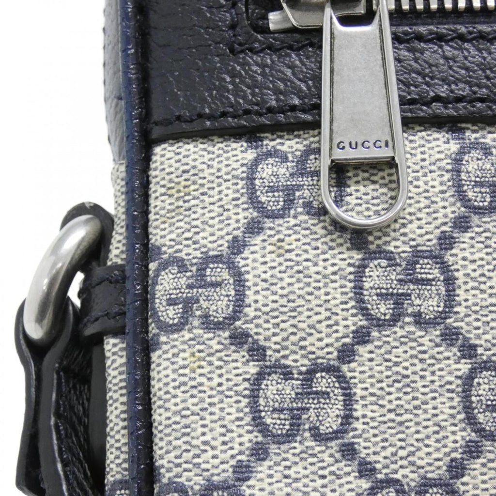 Gucci Beige Blue Gg Supreme Shoulder Bag (Pre-Owned)