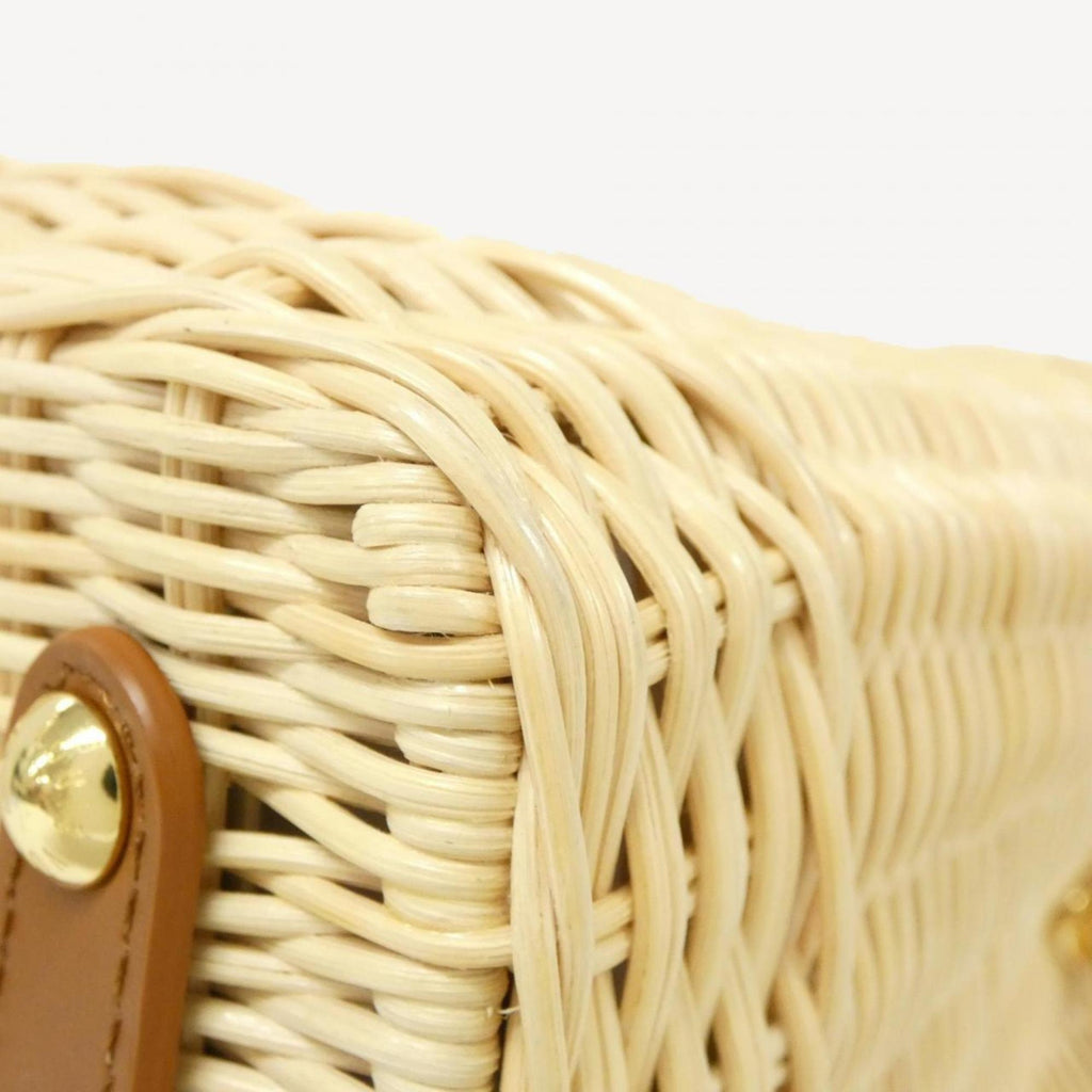 Louis Vuitton Brown Natural Rattan Leather Handbag