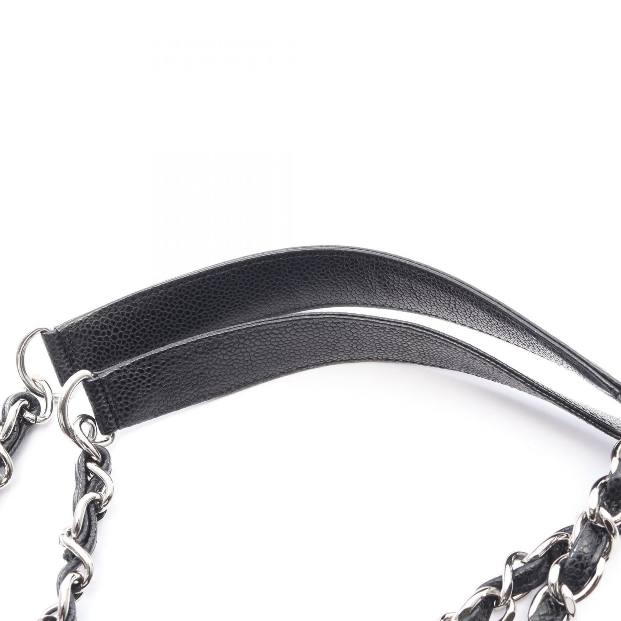 Chanel Black Leather Handbag Tote Bag