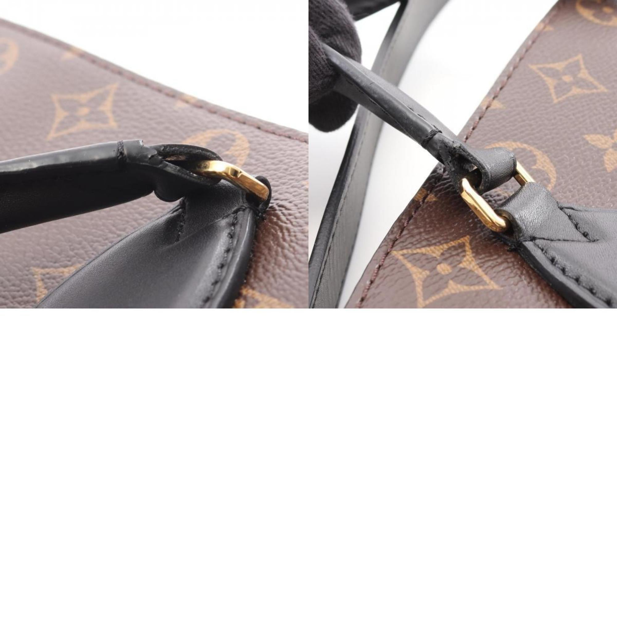 Louis Vuitton Black Brown Noir Pvc Coated Canvas Leather Tote Bag