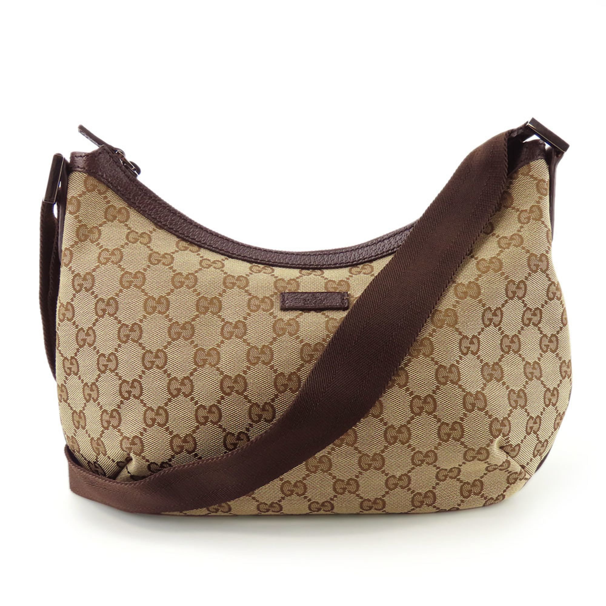 Gucci Gg Canvas Beige Brown Gg Canvas Shoulder Bag (Pre-Owned)