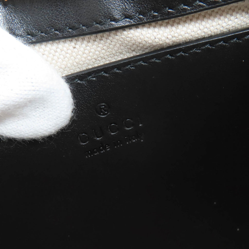Gucci Black Leather Handbag Shoulder Bag (Pre-Owned)