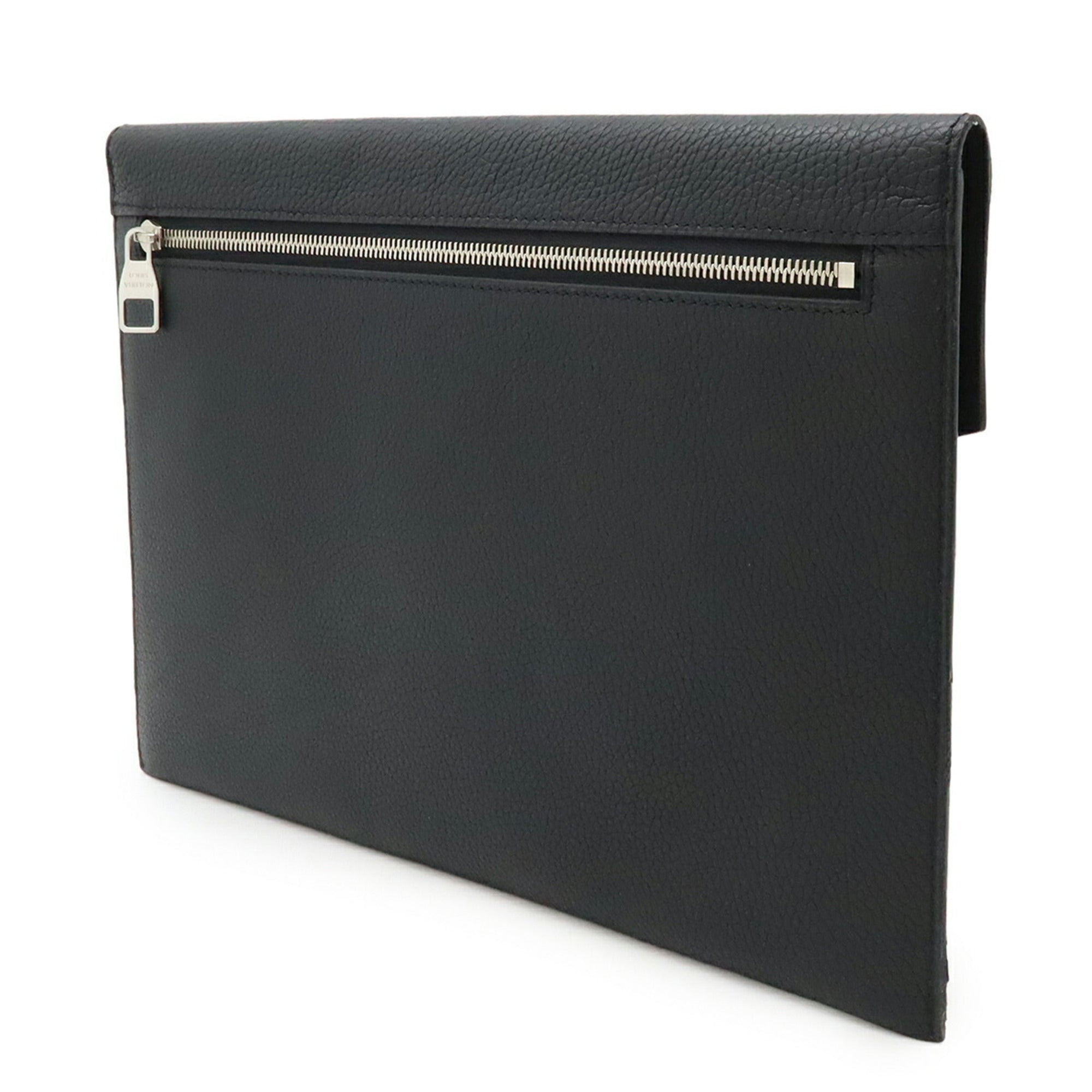 Louis Vuitton Noir Leather Clutch Bag Pochette
