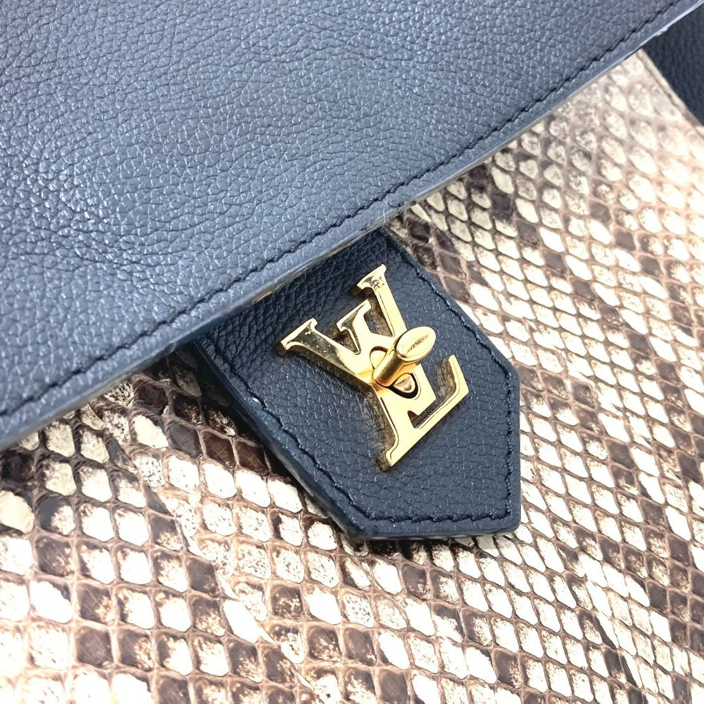 Louis Vuitton Black Leather Handbag Shoulder Bag