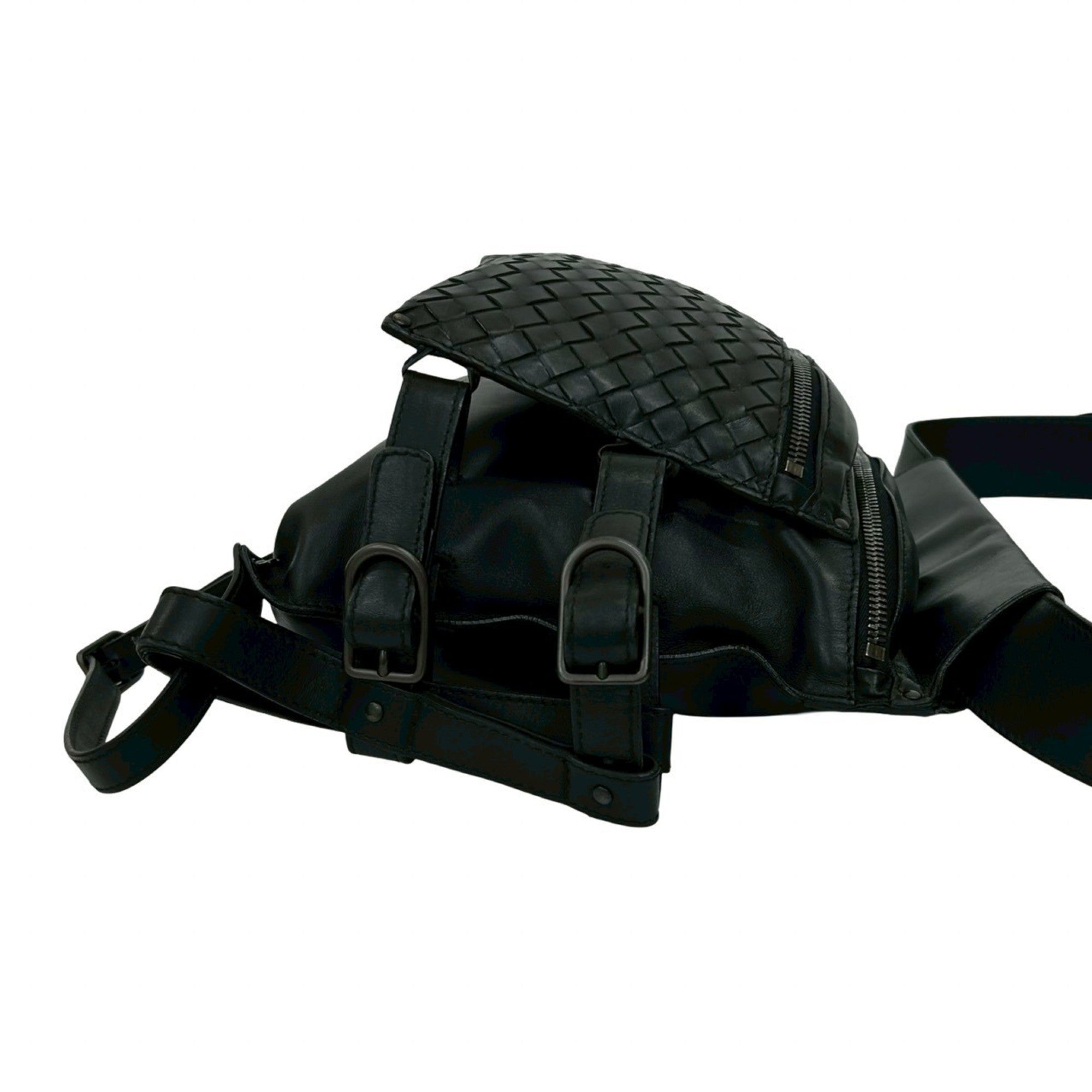 Bottega Veneta Black Leather Shoulder Bag Sling Bag