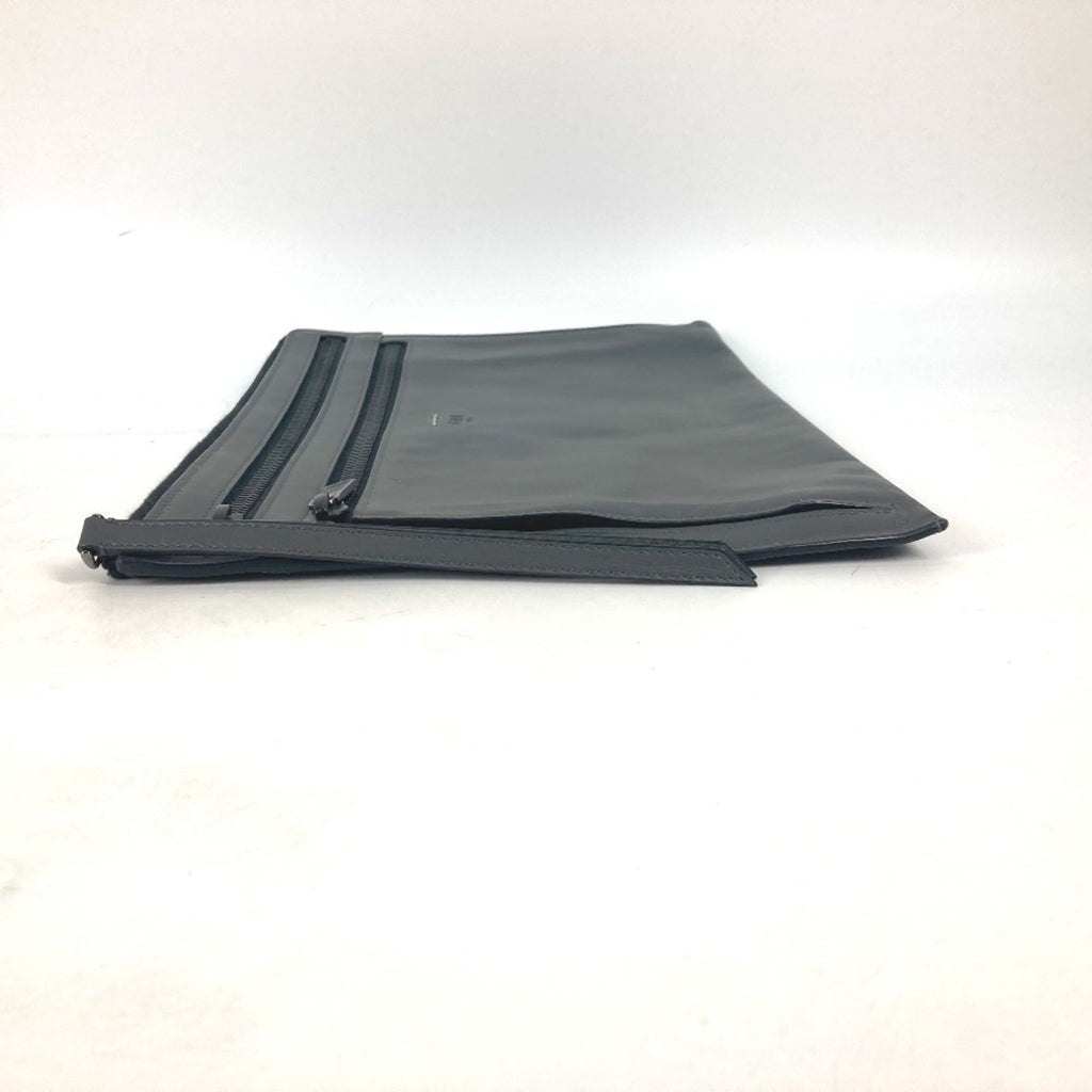 Fendi Gray Leather Clutch Bag
