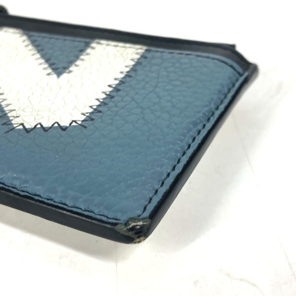 Louis Vuitton Blue Yellow Leather Coin Purse/Coin Case
