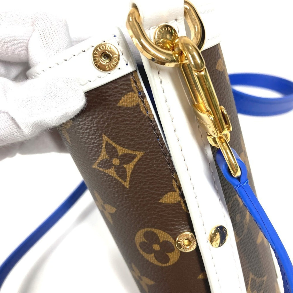 Louis Vuitton Blue Brown Monogram Red Color White Monogram Pochette Shoulder Bag