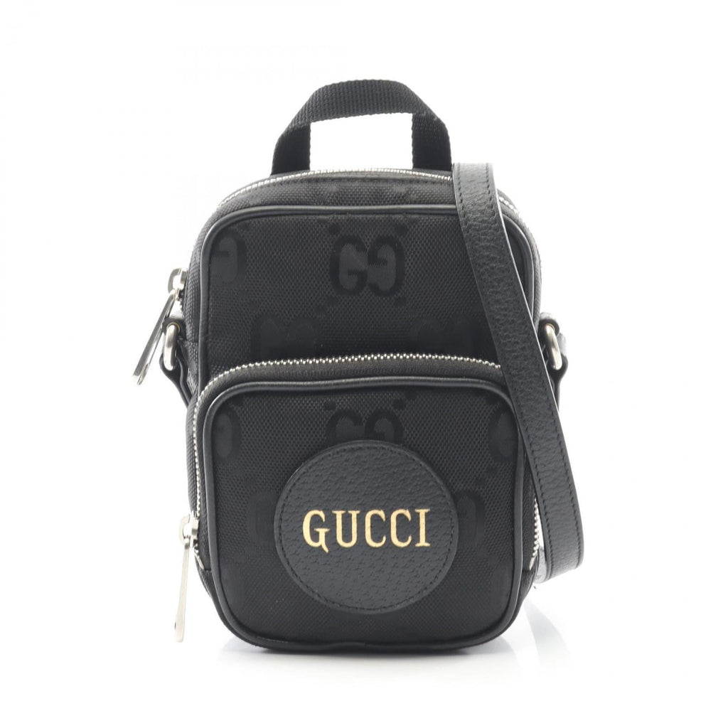 Gucci Black Leather Nylon Canvas Shoulder Bag (Pre-Owned)