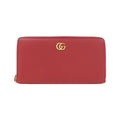Gucci Red Color Leather Long Wallet (Bi-Fold) (Pre-Owned)