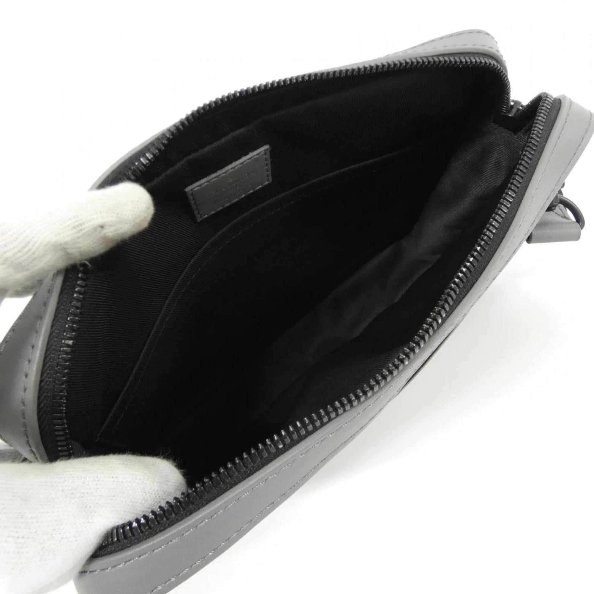 Louis Vuitton Black Gray Leather Shoulder Bag
