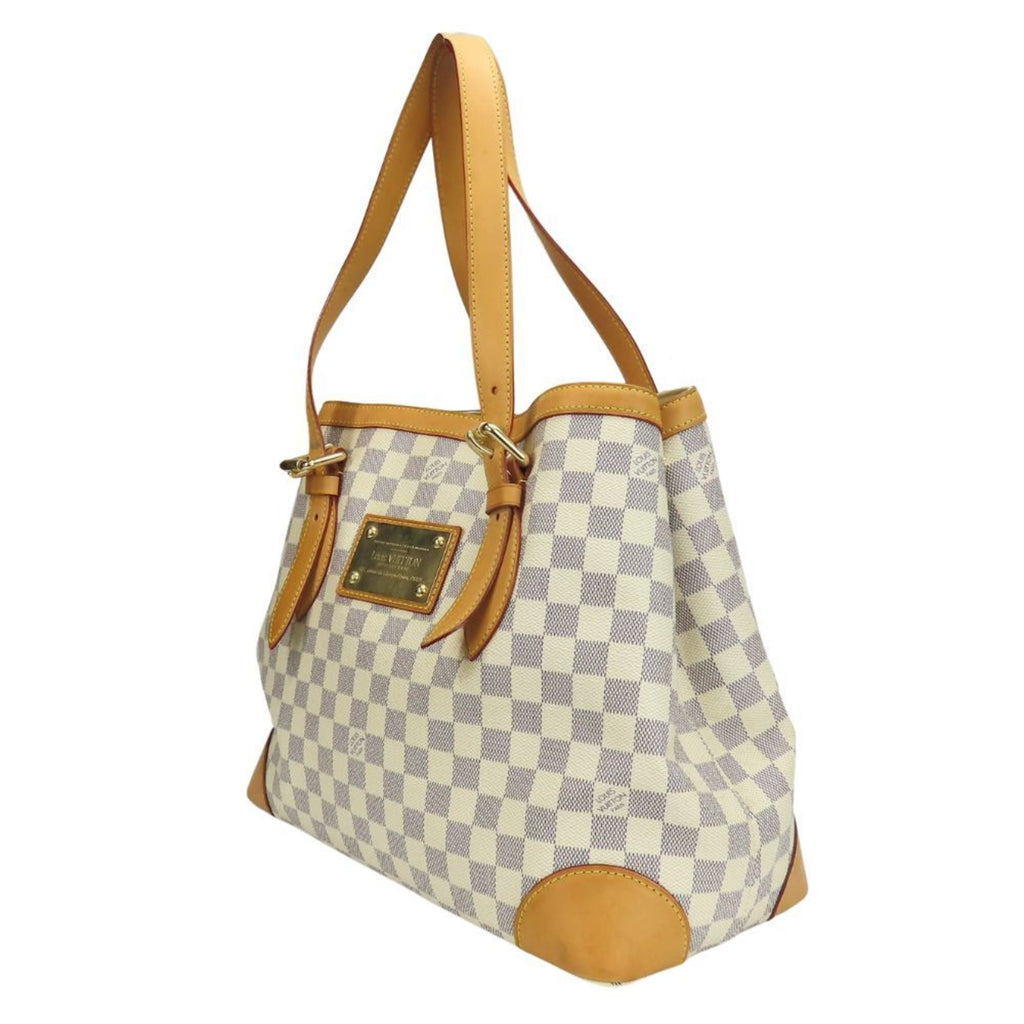 Louis Vuitton White Damier Azur Leather Tote Bag