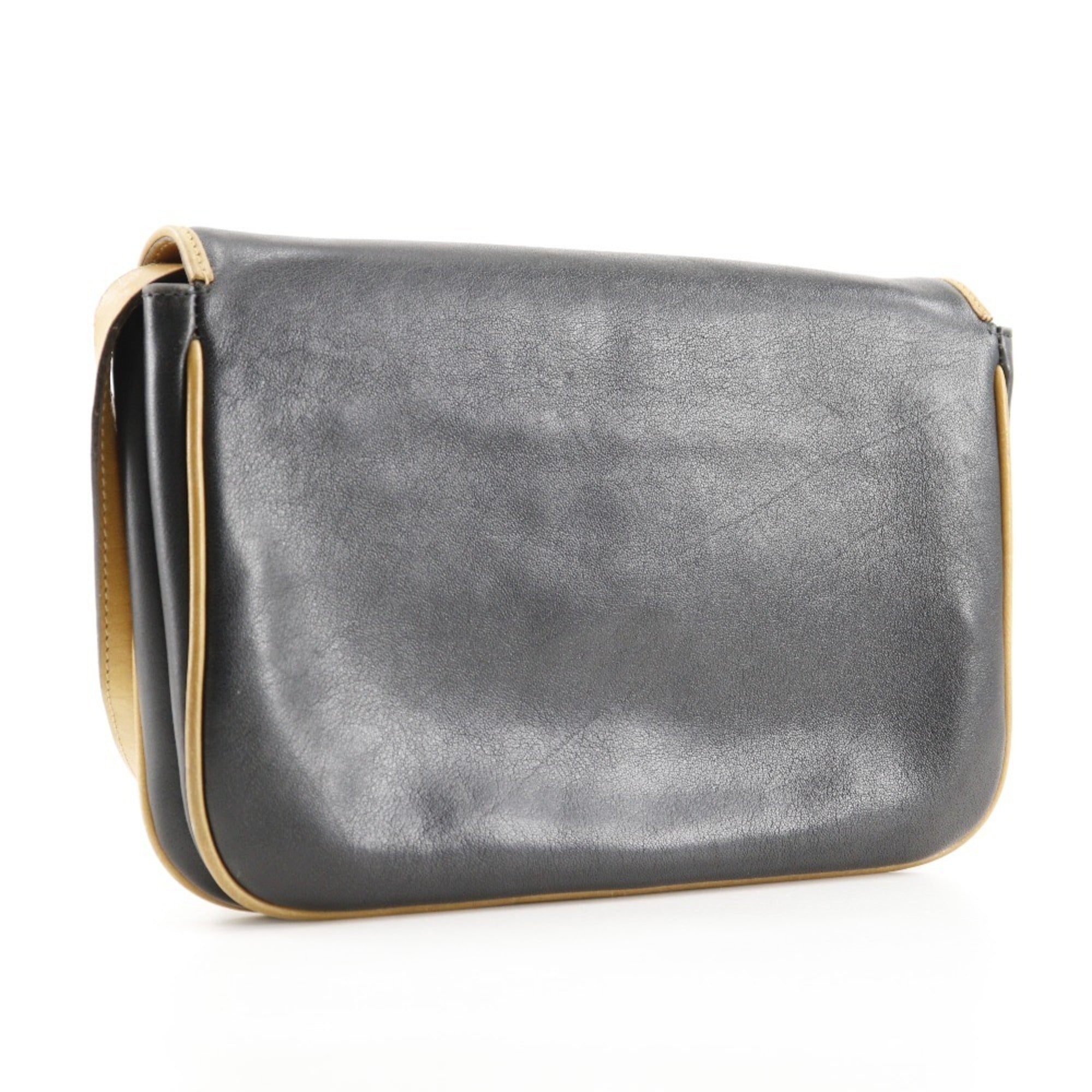 Celine Black Leather Shoulder Bag