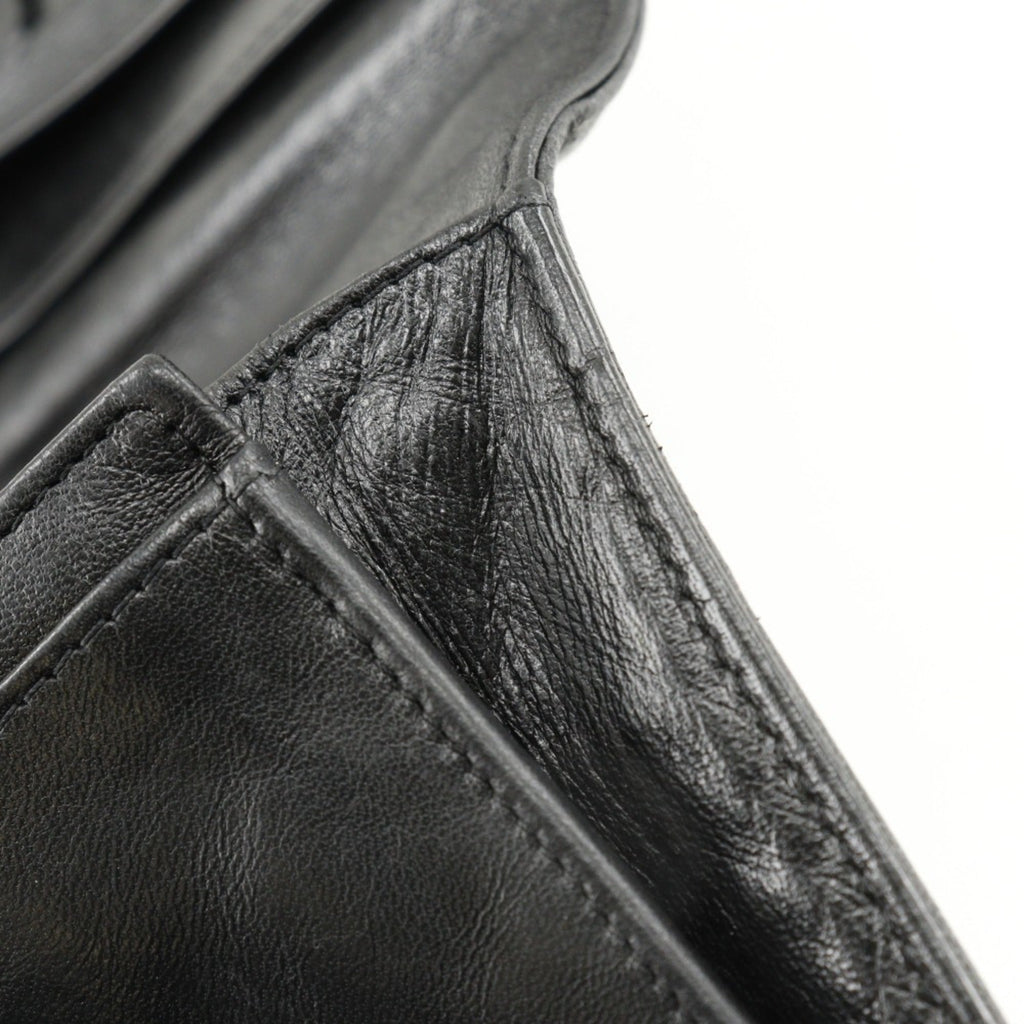 Chanel Black Leather Long Wallet (Bi-Fold)