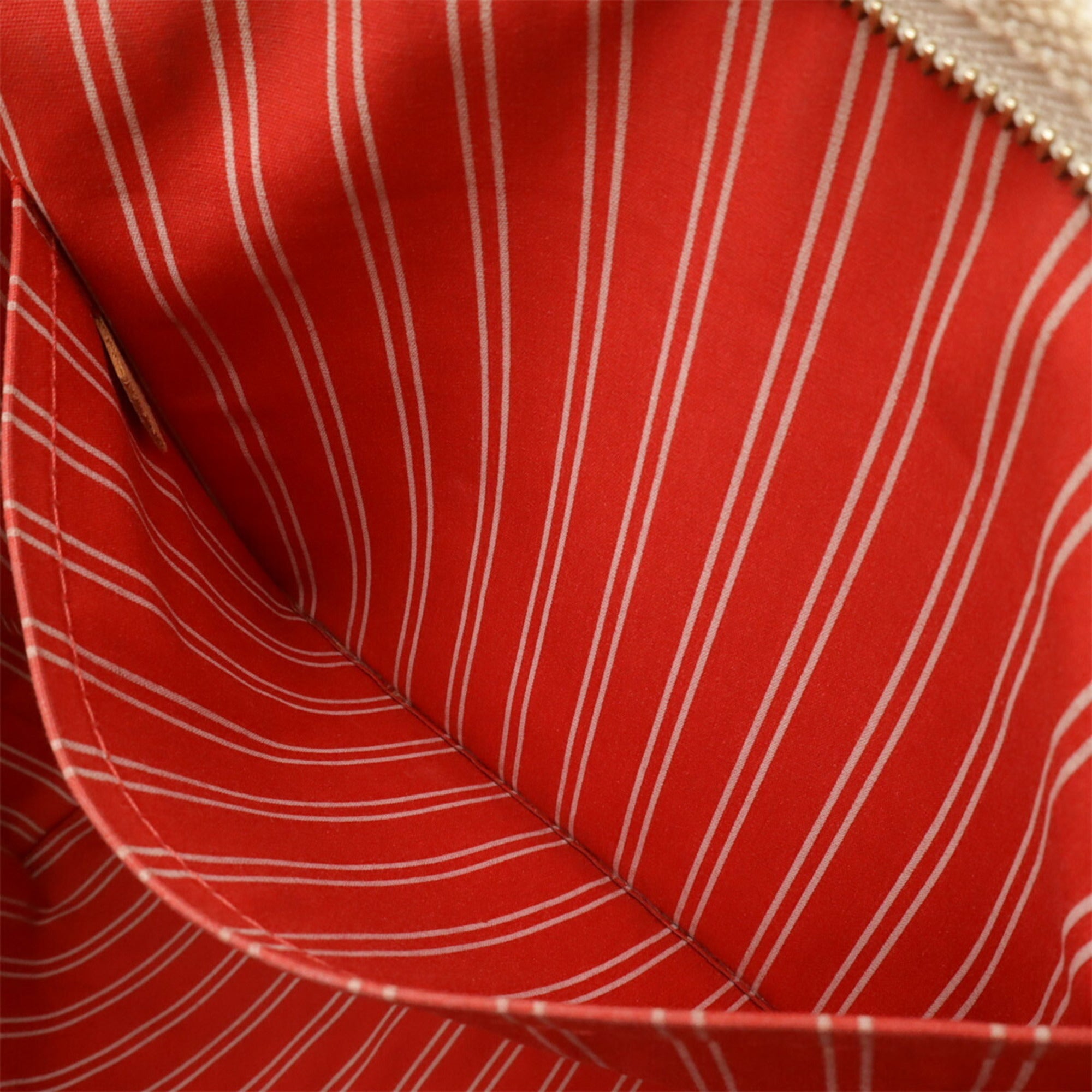 Louis Vuitton Beige Red Color Canvas Shoulder Bag Tote Bag
