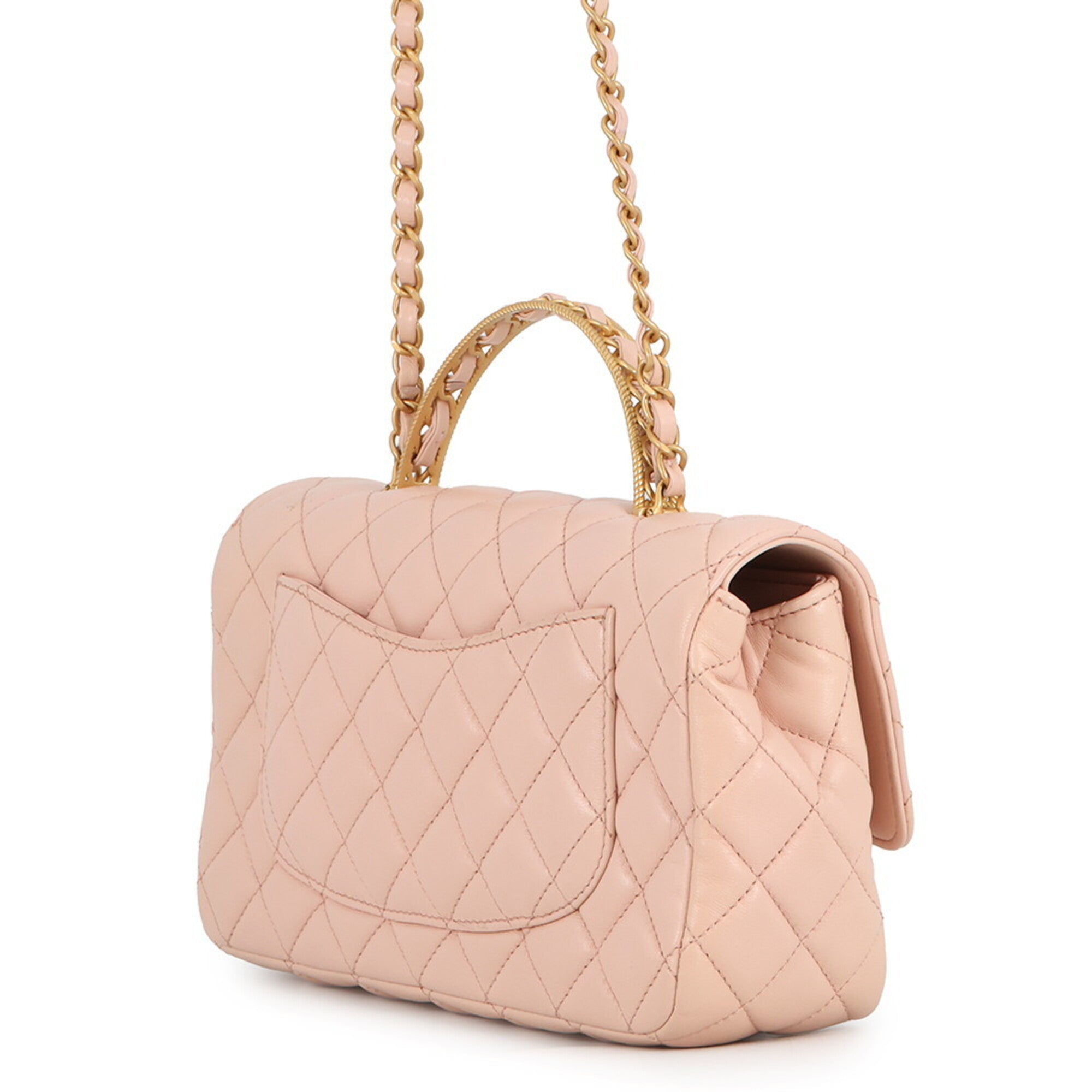 Chanel Light Pink Leather Handbag Shoulder Bag
