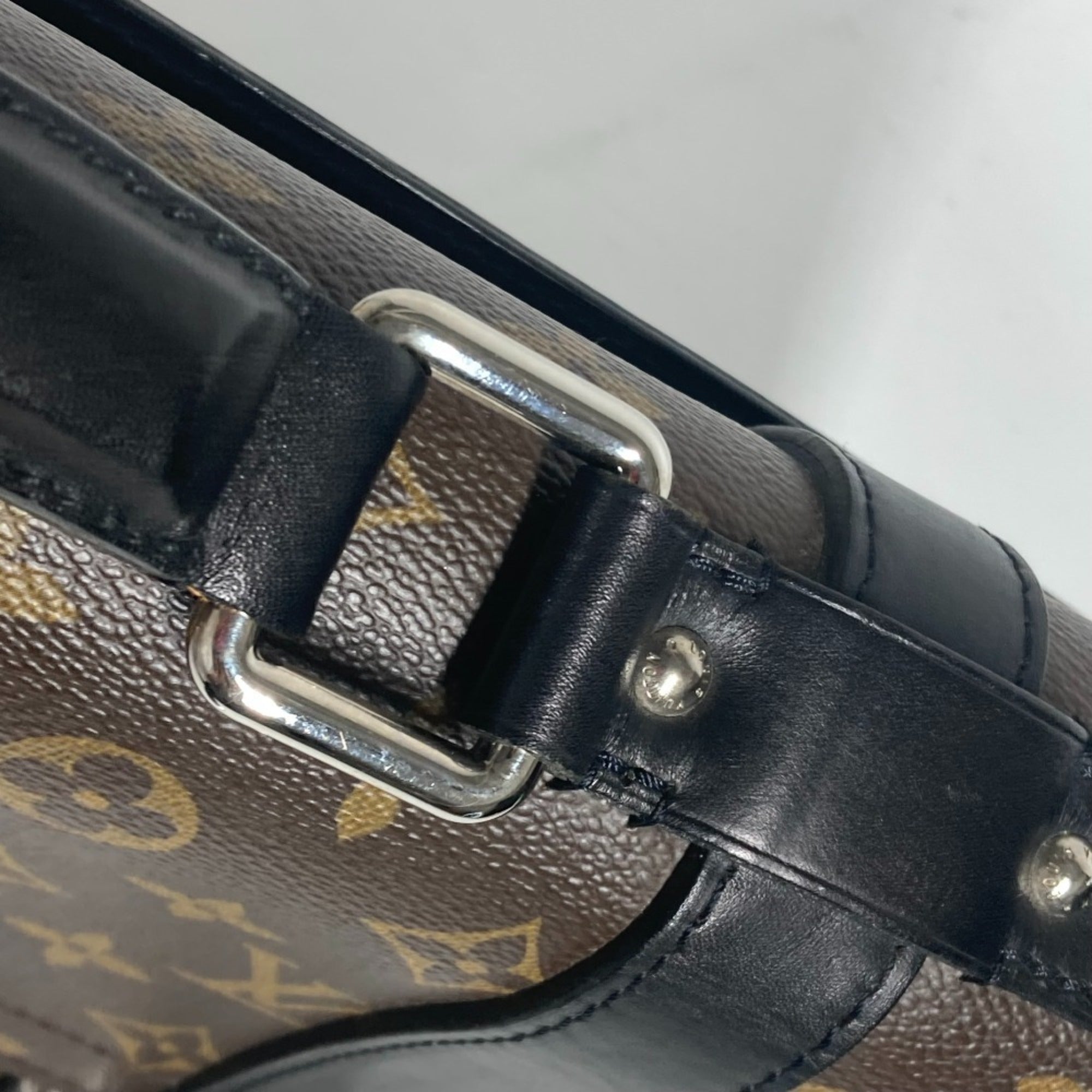 Louis Vuitton Black Brown Monogram Monogram Briefcase Handbag Tote Bag