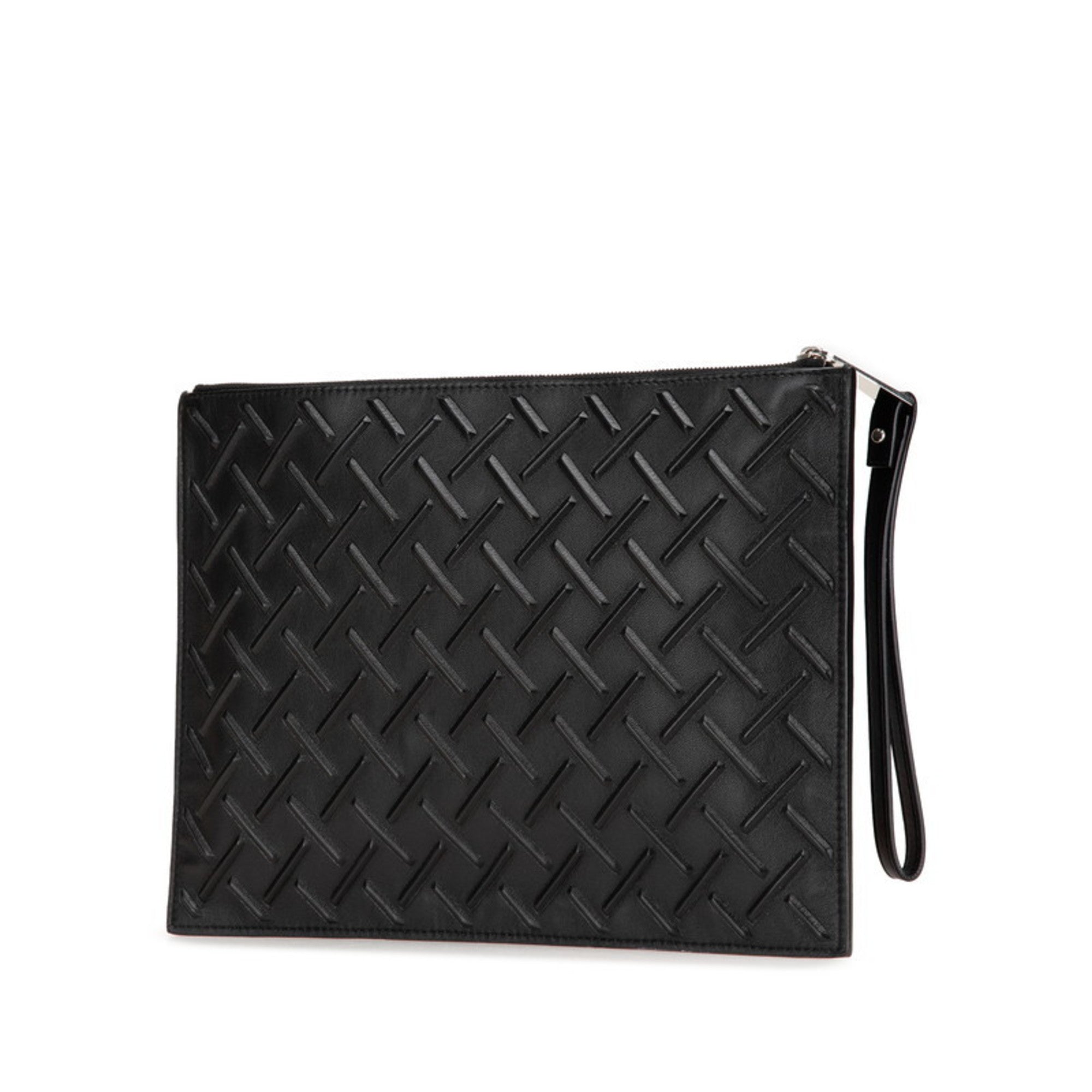 Bottega Veneta Black Leather Clutch Bag