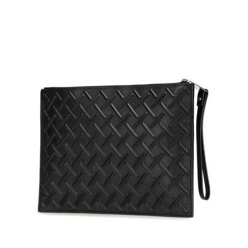 Bottega Veneta Black Leather Clutch Bag