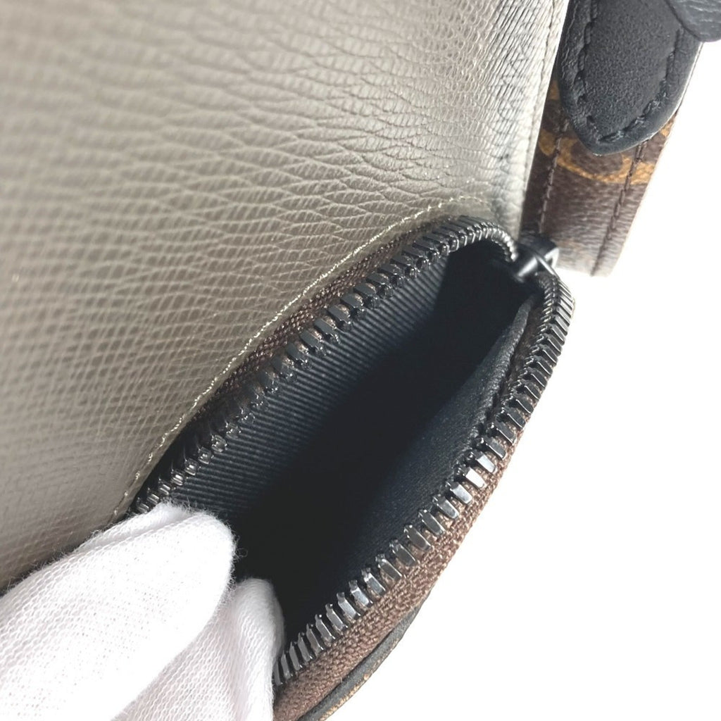 Louis Vuitton Brown Gray Taiga Leather Monogram Pochette Shoulder Bag