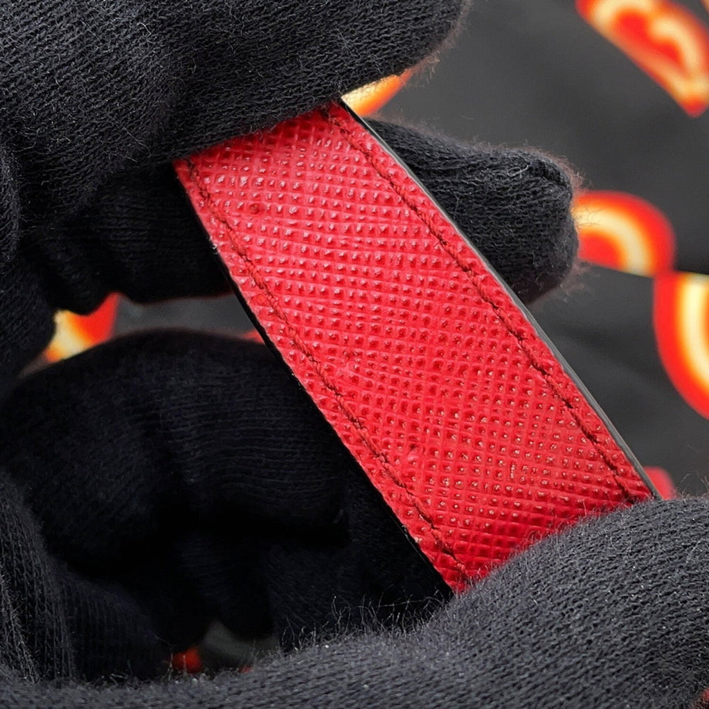 Prada Black Red Color Nylon Backpack
