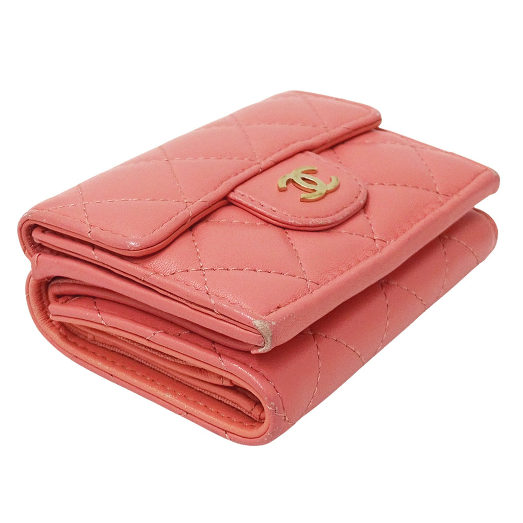 Chanel Pink Leather Wallet (Tri-Fold)