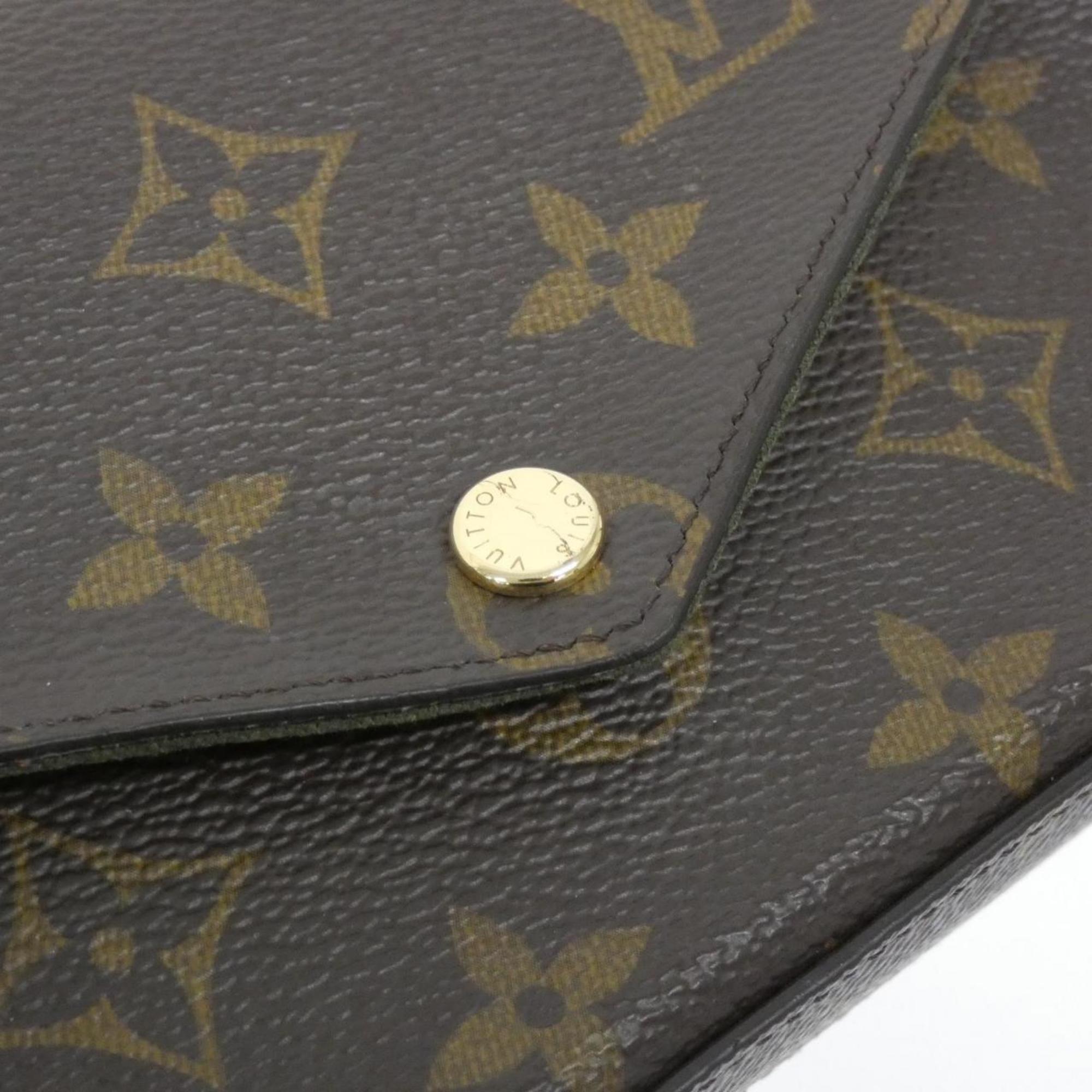 Louis Vuitton Khaki Marron Monogram Monogram Coated Canvas Pochette Pouch Shoulder Bag