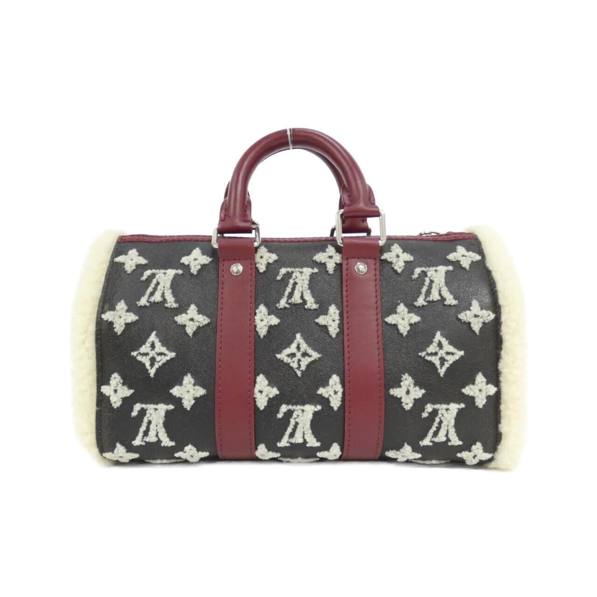 Louis Vuitton Black Ivory Rouge Leather Boston Bag