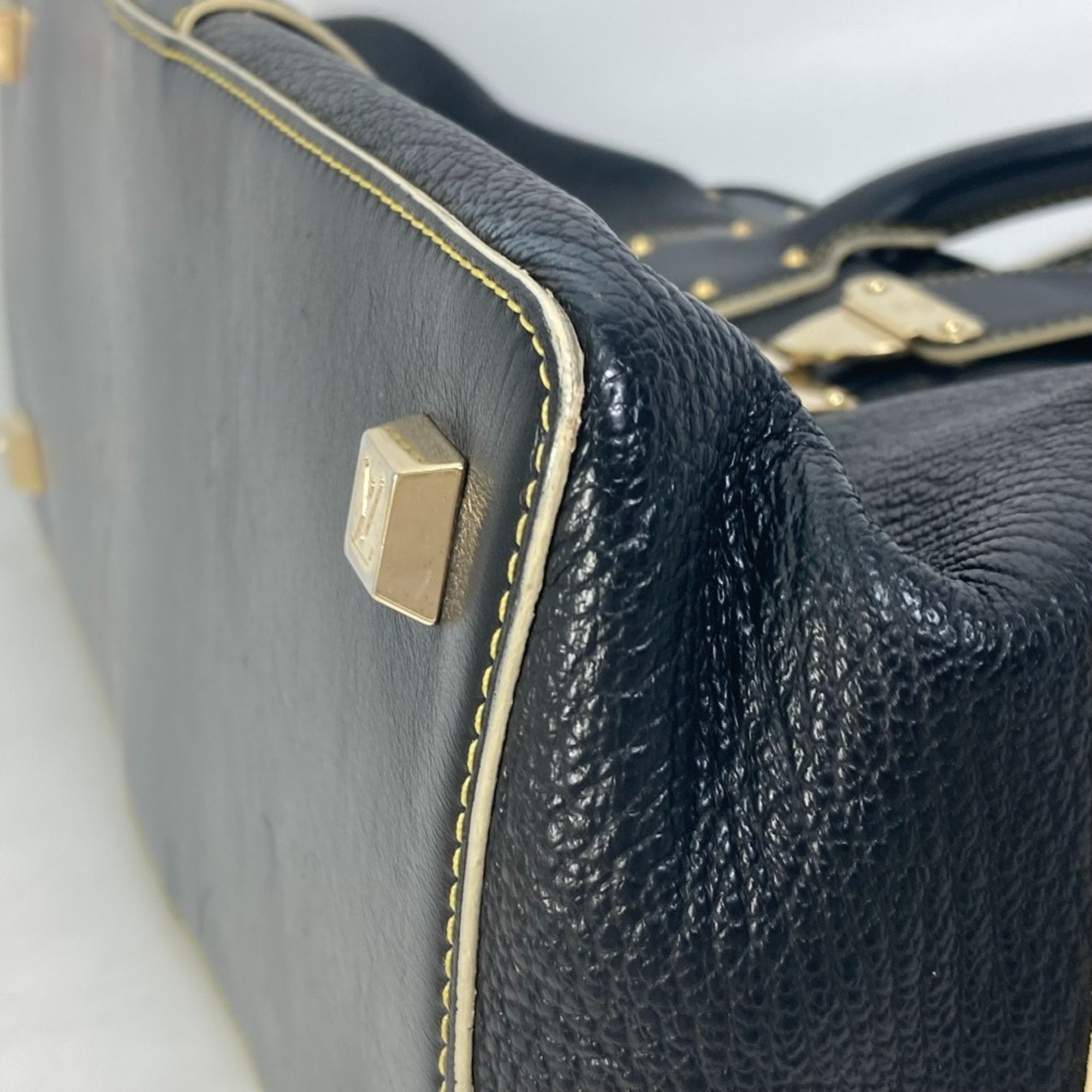 Louis Vuitton Black Noir Suhali Leather Handbag
