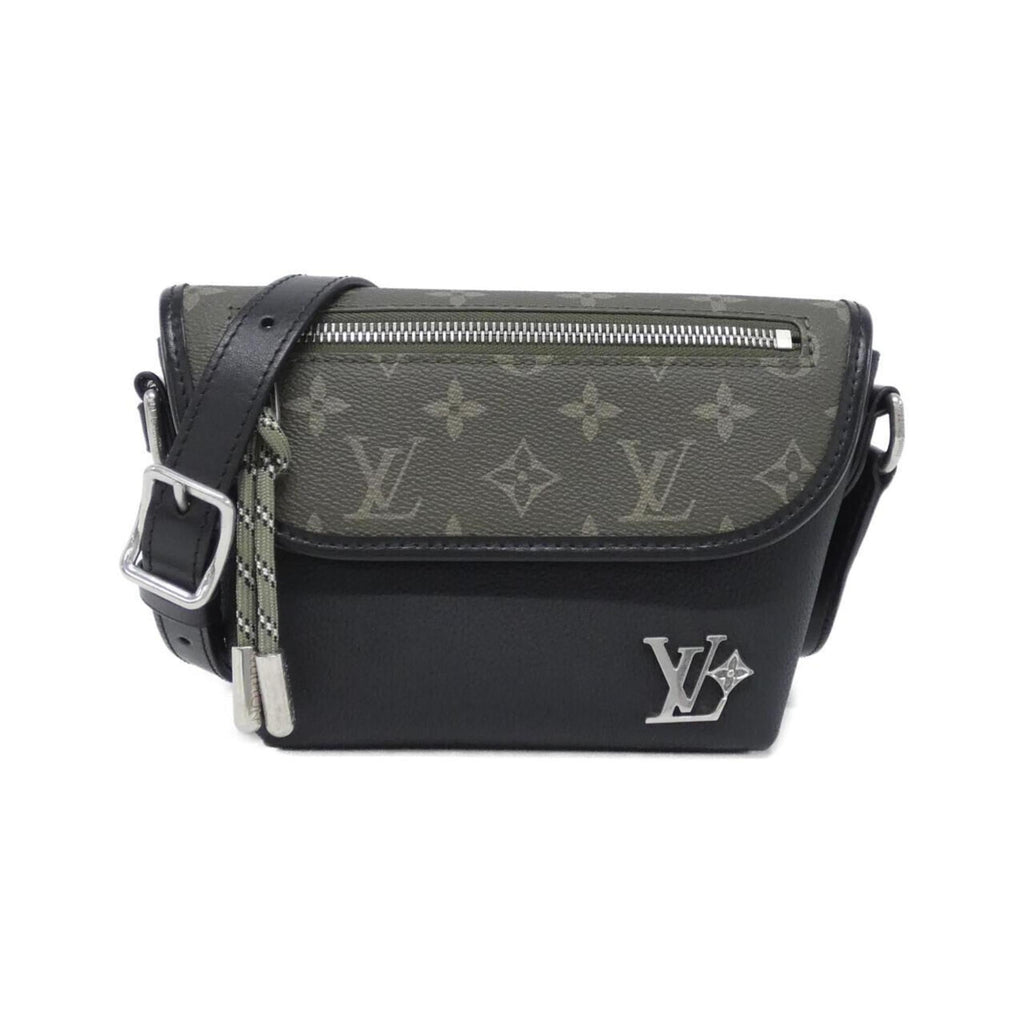 Louis Vuitton Black Khaki Monogram Leather Shoulder Bag